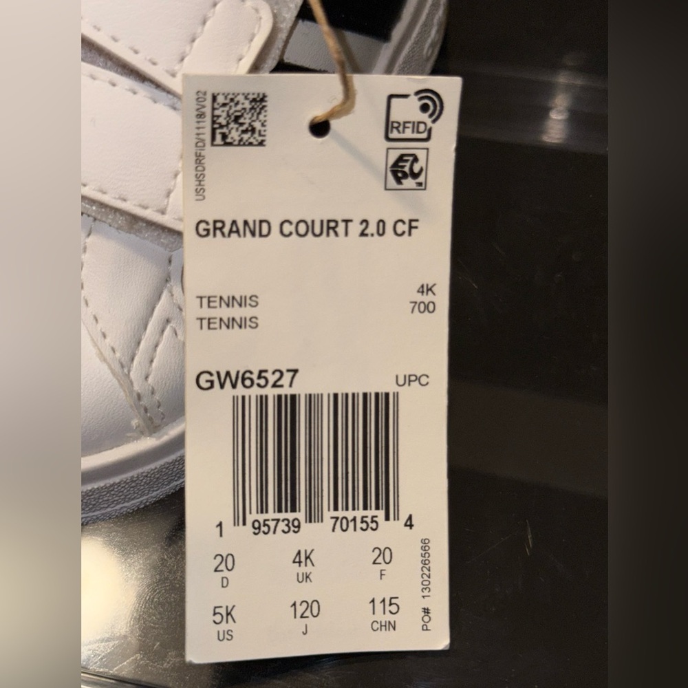 Adidas baby White Black Velcro Strap Sneakers - Picture 3 of 12